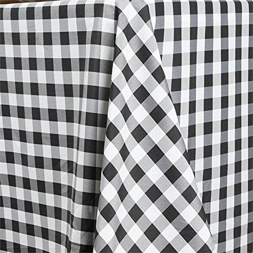 Balsacircle 90-Inch X 156-Inch Black Checkered Tablecloth Table Linens Wedding Party Events Decorations Kitchen Dining